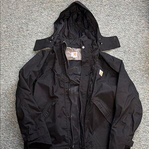 Carhartt Men's Black Raincoat with Hood